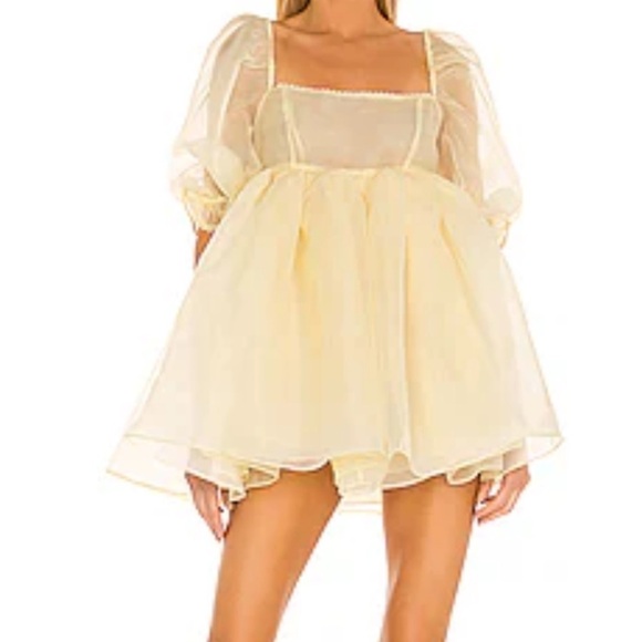 Anthropologie Selkie Puff Dress Banana - Picture 4 of 8